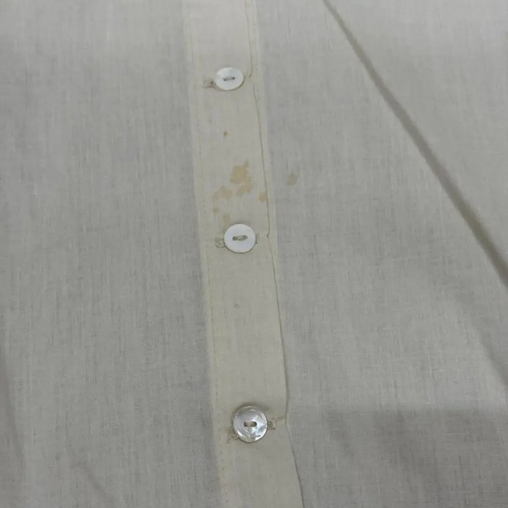 White 50s does 1800s Vintage Cotton HighNeck Victorian Style Film Costume Blouse - Picture 3 of 8